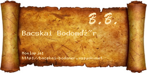 Bacskai Bodomér névjegykártya